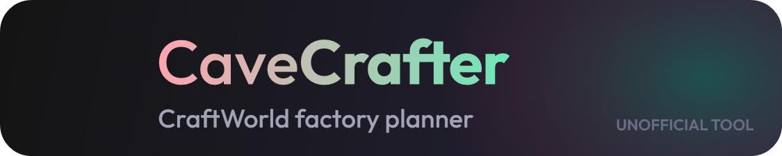 CaveCrafter - CraftWorld factory planner